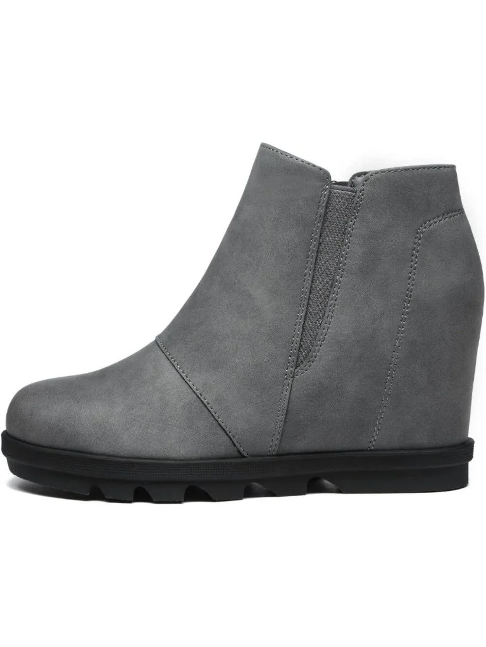 Stylish Women's Wedge Ankle Booties | Comfortable Hidden Heel, Zipper & Elastic
